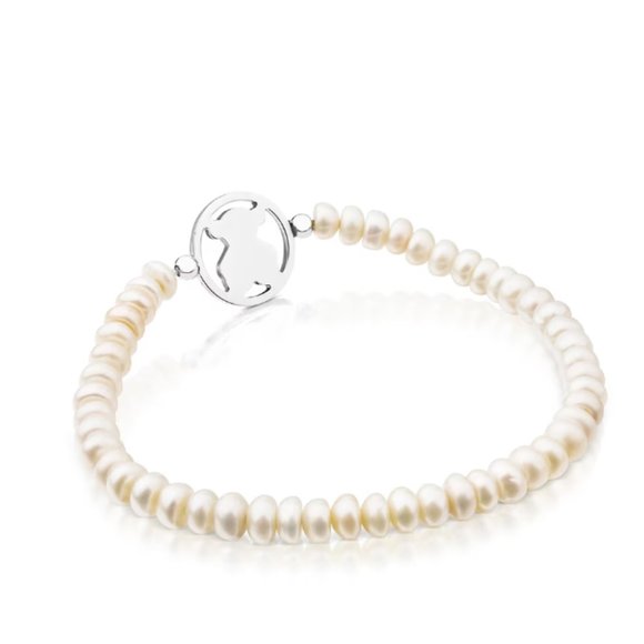 TOUS Bracelet Camille Bracelet in Silver with Pearls Women Bracelet Jewelry - Picture 3 of 5